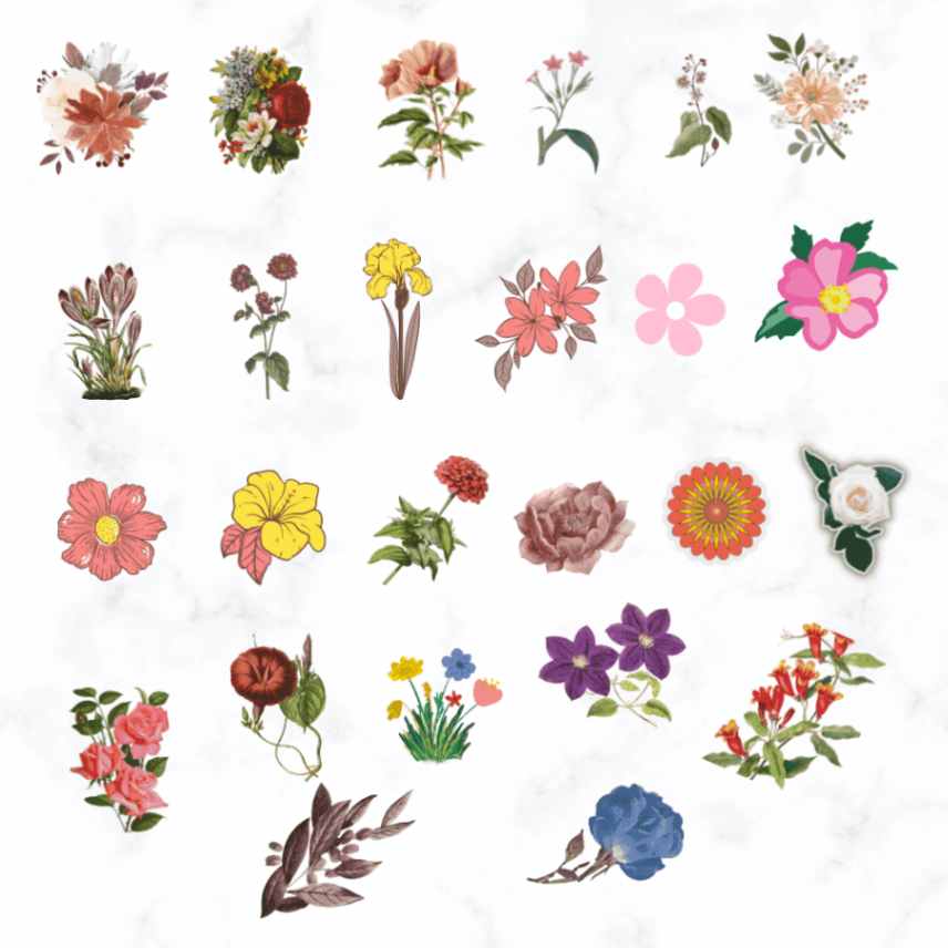 Aesthetic Flower Stickers  Buy Aesthetic Flower Stickers Online
