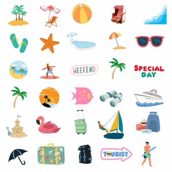 beach travel stickers