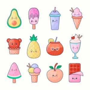 cute kawaii food stickers