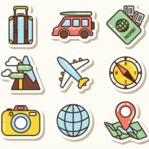 mini travel sticker pack for luggage