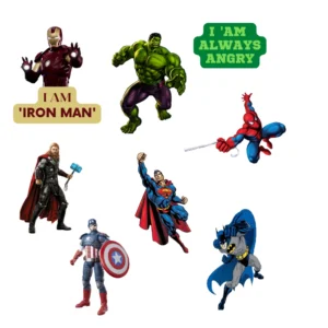 super heroes sticker mini pack