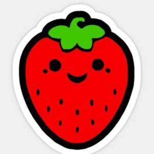 kawaii strawberry sticker