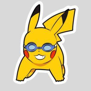 pokemon pikachu with swimming goggles