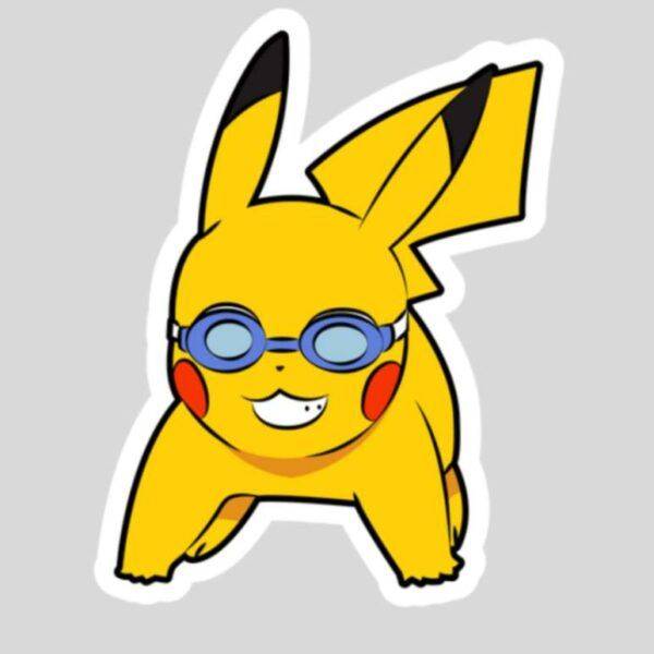 pokemon pikachu with swimming goggles