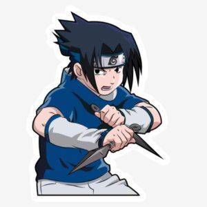 sasuke uchiha kunai anime sticker
