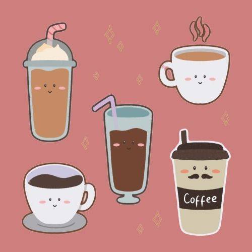 Kawaii Coffee Cup Sticker