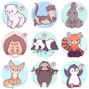 kawaii animals stickers